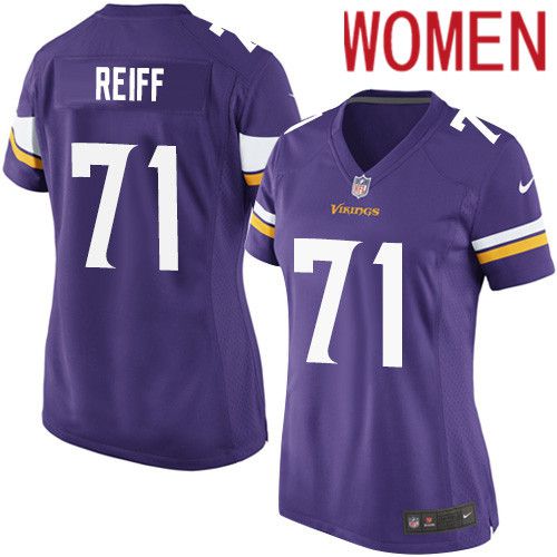 Cheap Women Minnesota Vikings 71 Riley Reiff Nike Purple Game Player NFL Jersey
